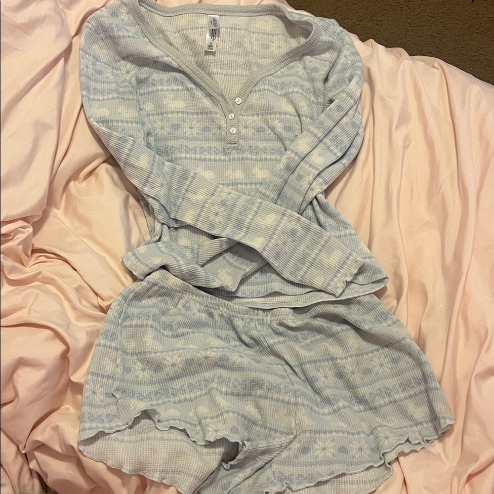 Wild Fable Blue and White Pajama Set